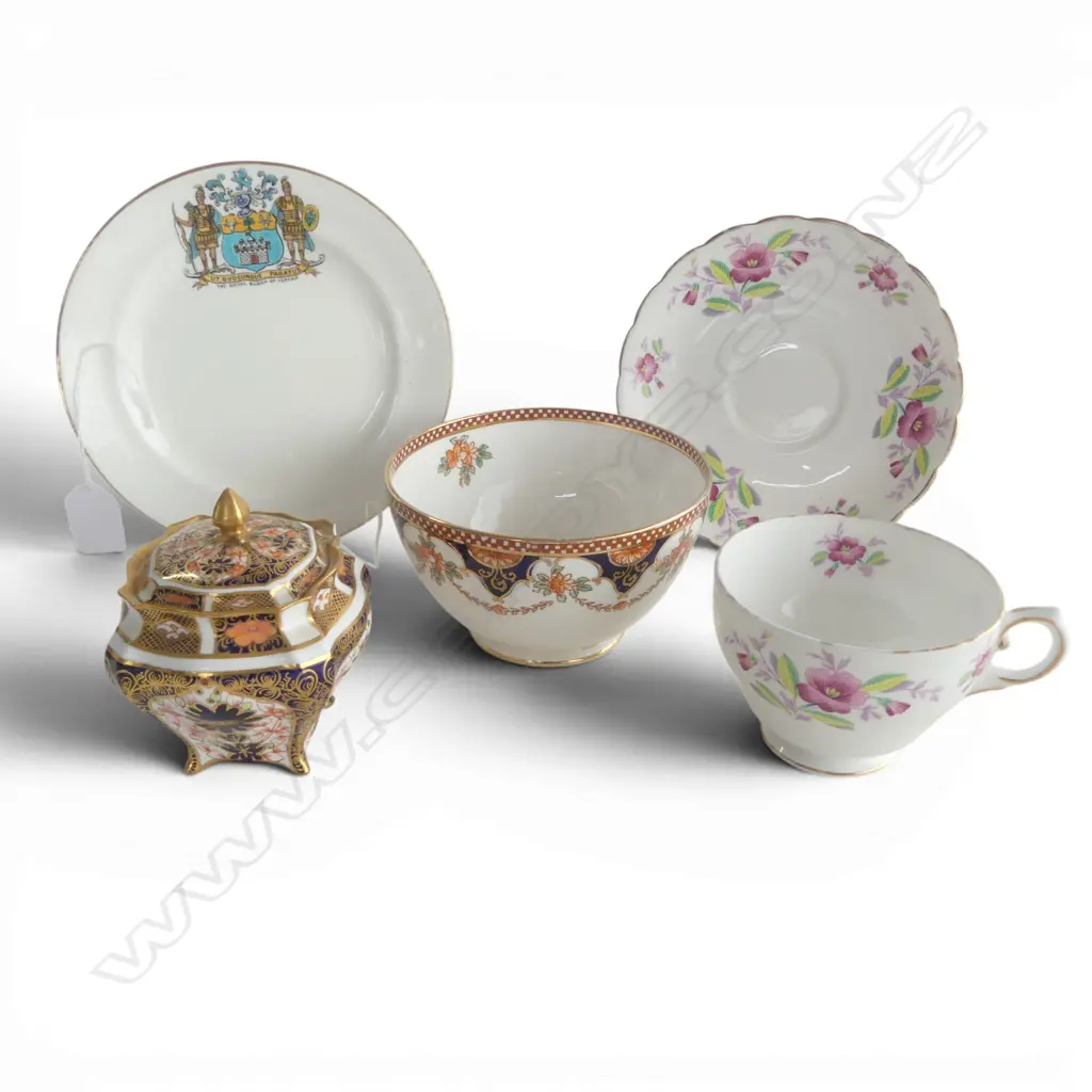 ASST. CHINA INCL. CROWN DERBY URN, TUSCAN CUP AND SAUCER ETC Image 1++