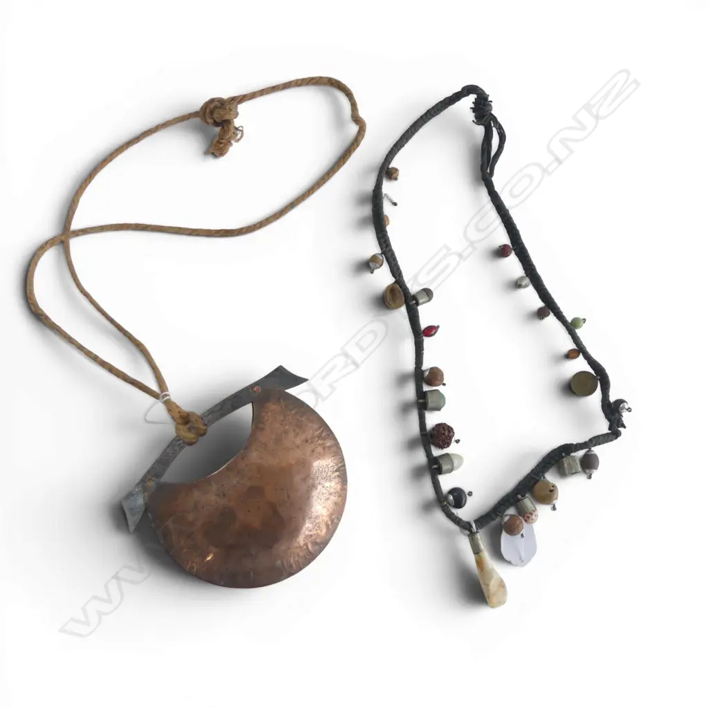 HIMALAYAN/NEPALESE TALISMAN NECKLACE + COPPER BREASTPLATE W.160mm Image 1++