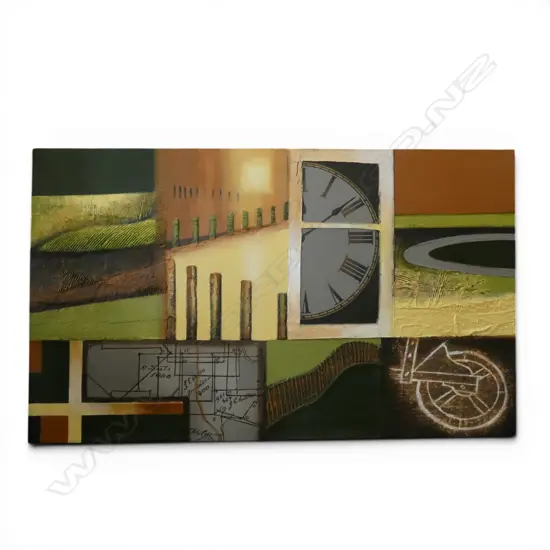 LU OSSEVORT, A PIECE OF THE PIE, ACRYLIC/ MIXED MEDIA ON CANVAS, 915 X 1530mm