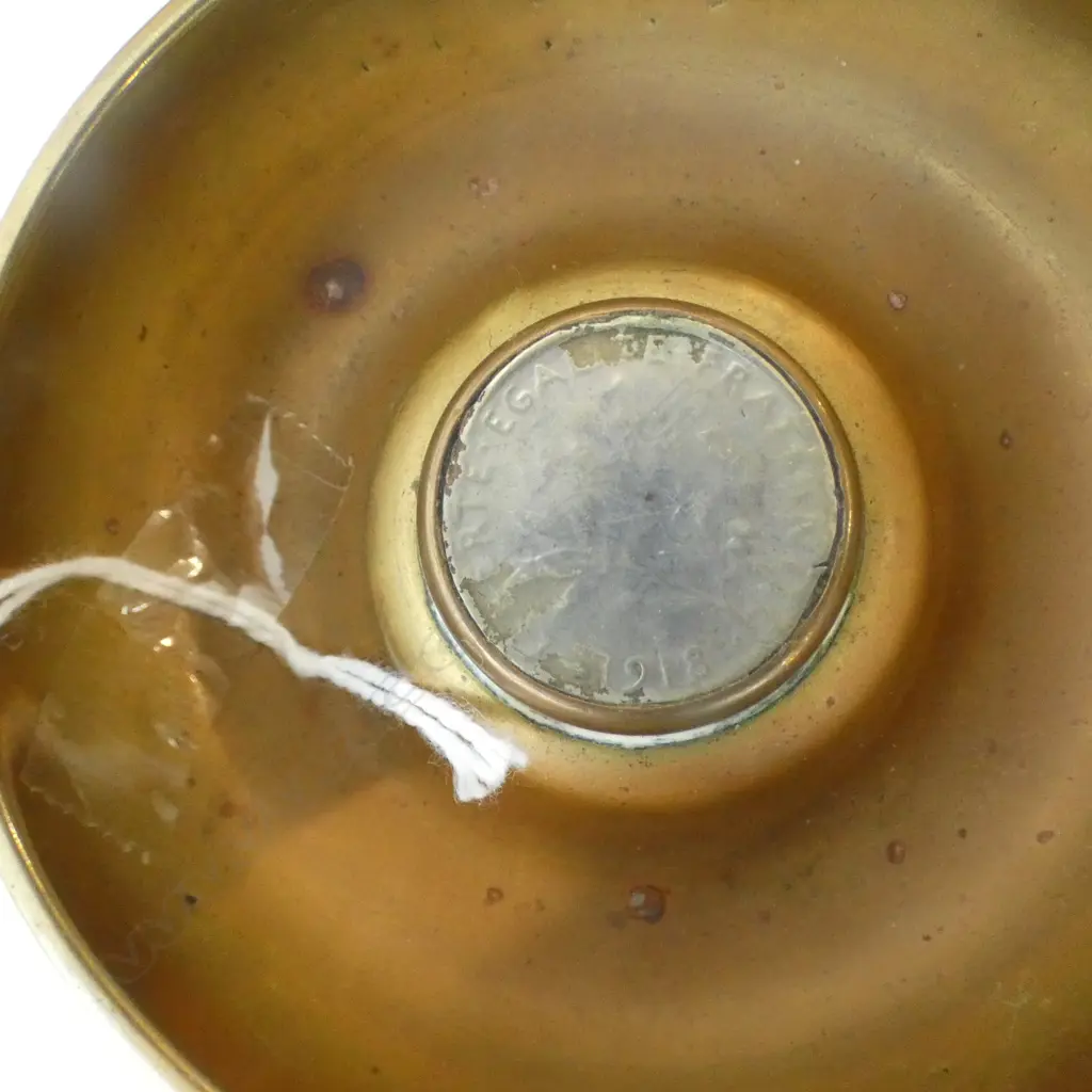 WWI FRENCH TRENCH ART DISH Dia.90mm Image 1++