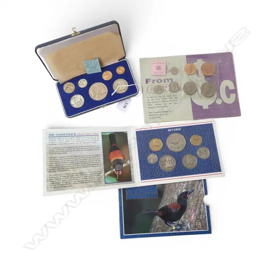 3 NZ CURRENCY COIN ISSUES; CASED 1969 COOK COMMEMORATIVE,1997 &1965