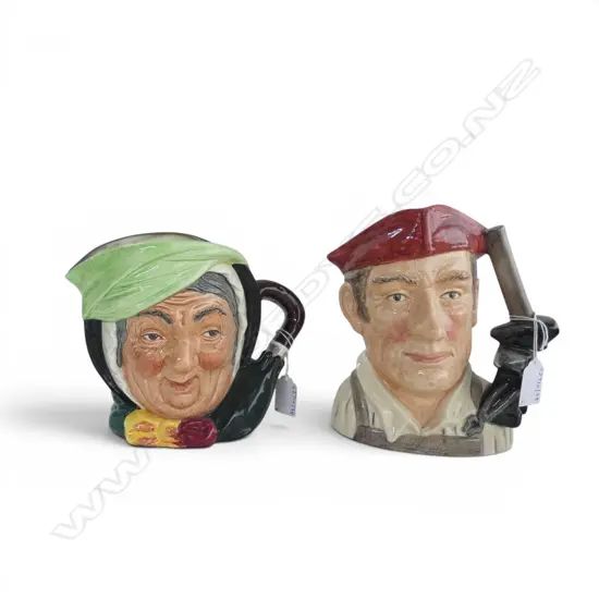 2 LARGE SIZE RD CHARACTER JUGS THE BLACKSMITH & SAIREY GAMP H190MM