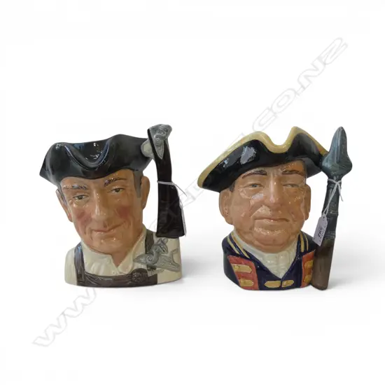 2 LARGE SIZE RD CHARACTER JUGS GUNSMITH & GAURDSMAN H190MM
