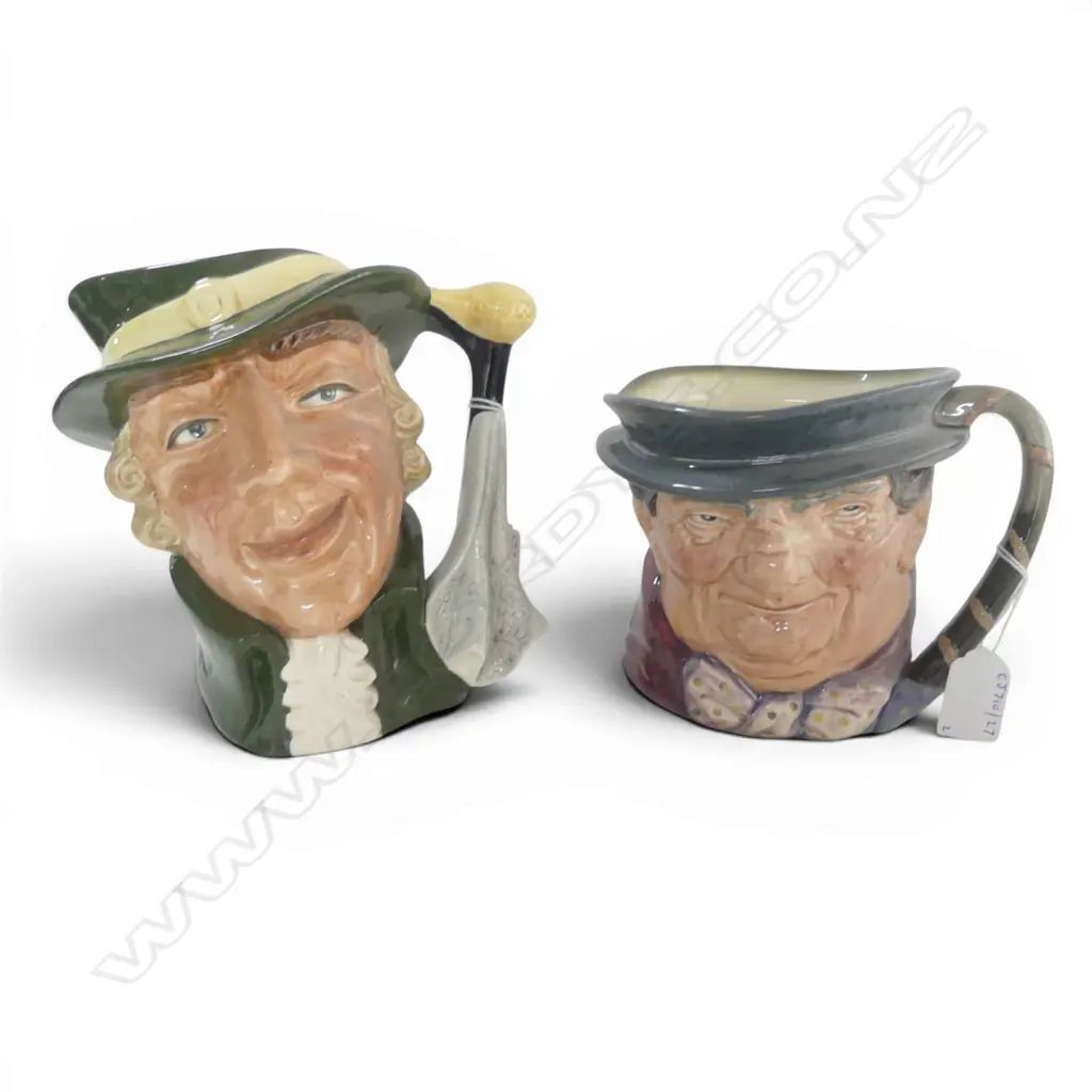2 LARGE SIZE RD CHARACTER JUGS REGENCY BEAU & TONY WELLER H160MM Image 1++