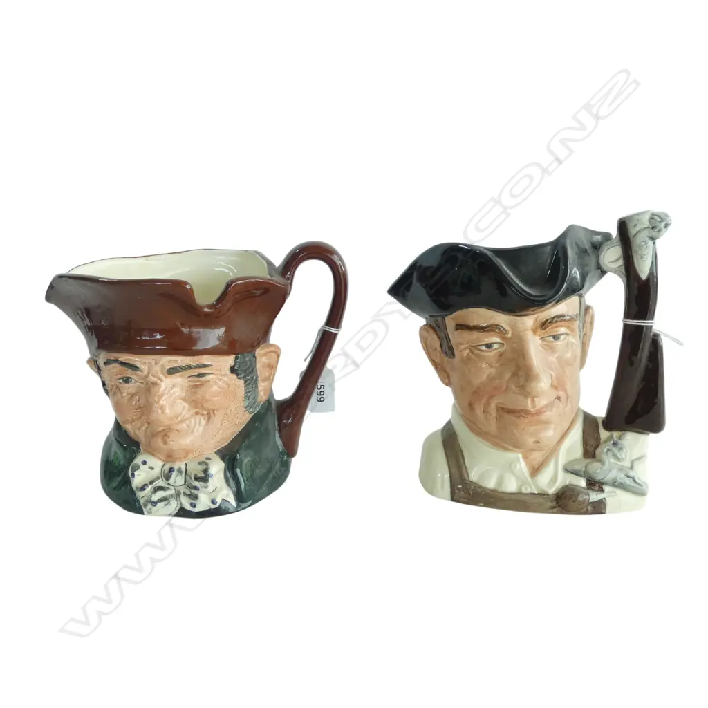 2 LARGE SIZE RD CHARACTER JUGS  GUNSMITH & OLD CHARLIE Image 1++