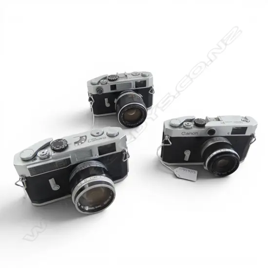 3 VINTAGE CANON CAMERAS; 7, 7s, P