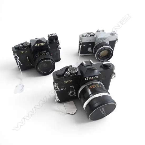 3 VINTAGE CANON CAMERAS; F1, FT, TL