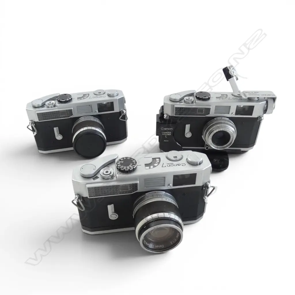 3 VINTAGE CANON MODEL 7 CAMERAS Image 1++