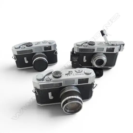 3 VINTAGE CANON MODEL 7 CAMERAS