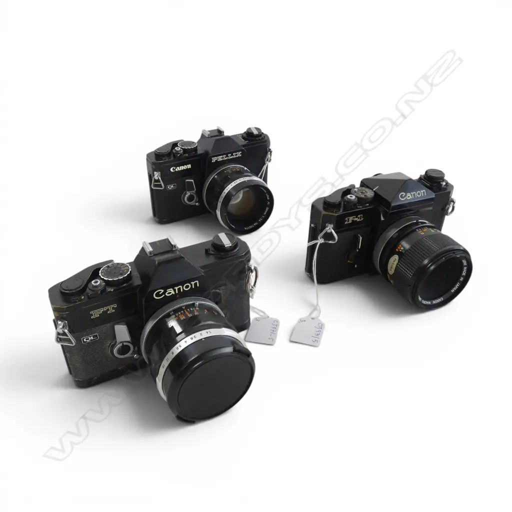 3 VINTAGE CANON CAMERAS; F1, FT, PELLIX Image 1++