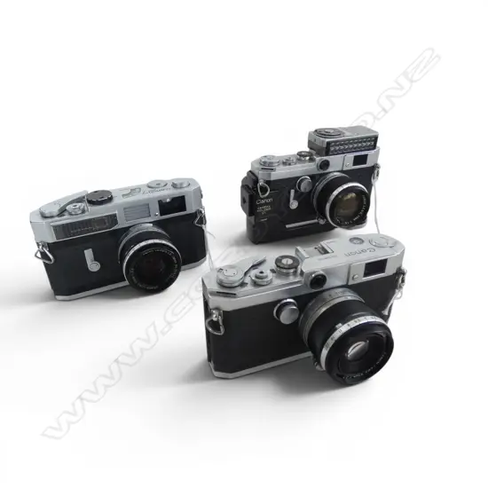 3 VINTAGE CANON CAMERAS; 7, L2, VT DE LUXE
