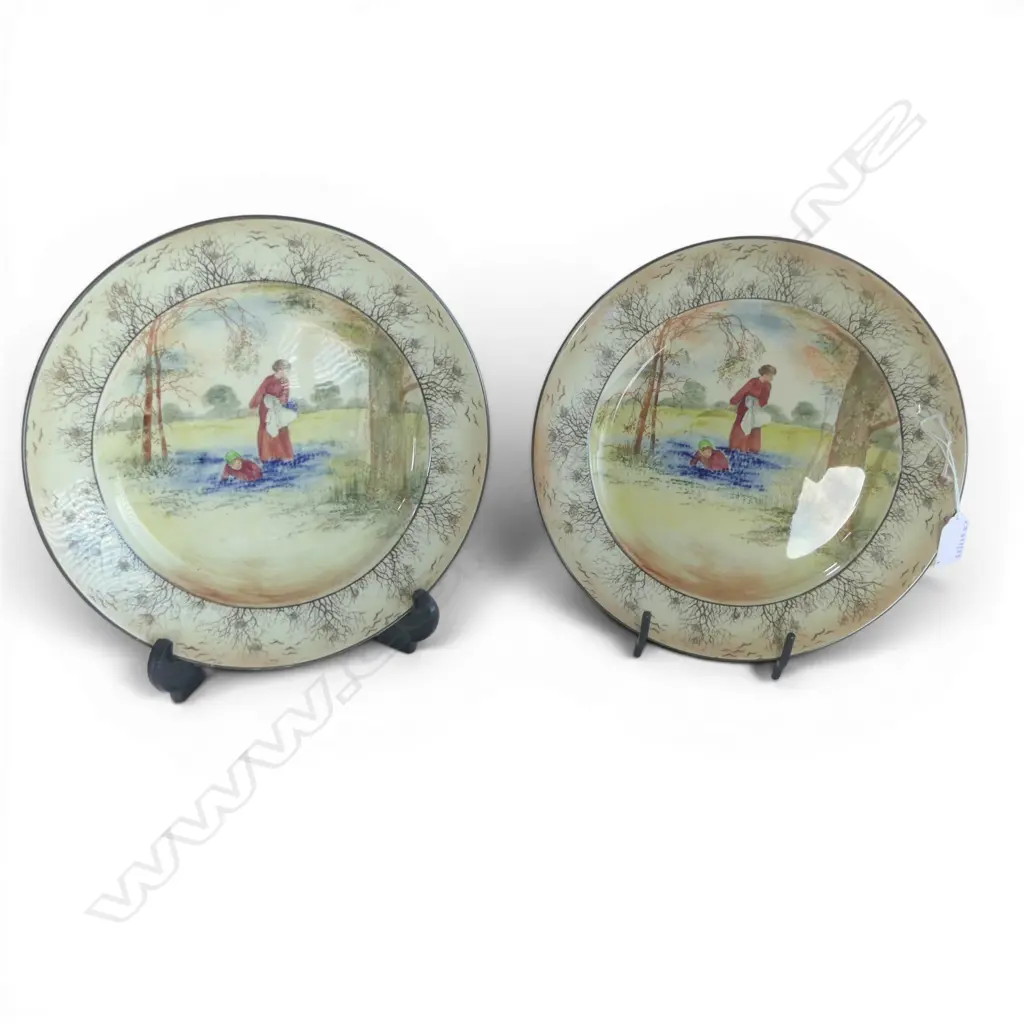 2 ROYAL DOULTON RACK PLATES BLUE BELL PAT DIA260MM Image 1++