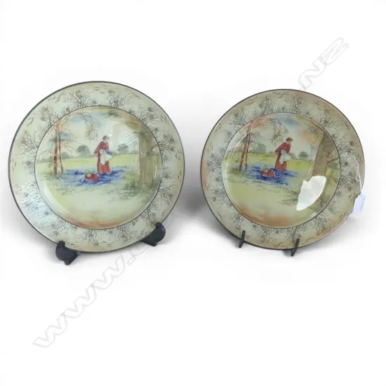 2 ROYAL DOULTON RACK PLATES BLUE BELL PAT DIA260MM