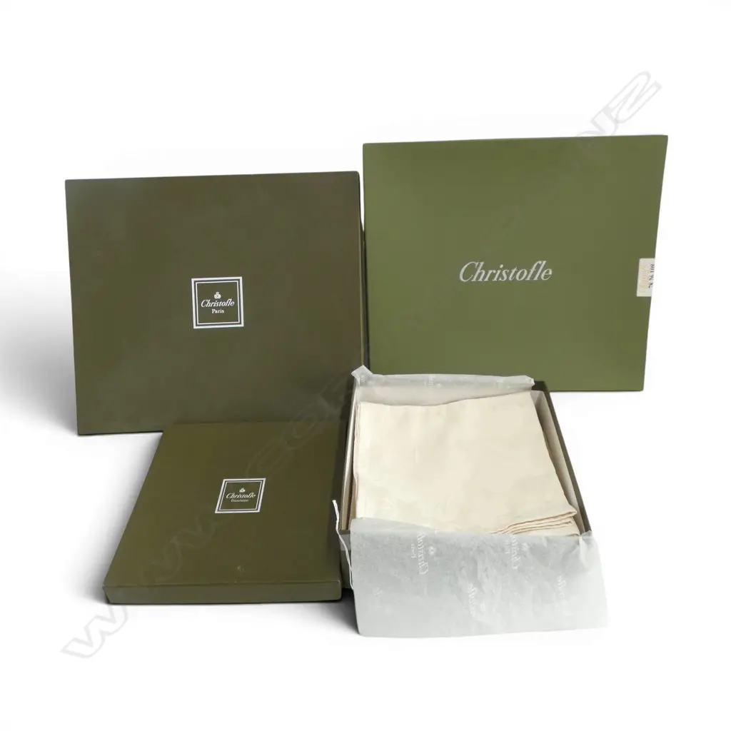 3 BOXES CHRISTOFLE TABLE LINENS Image 1++