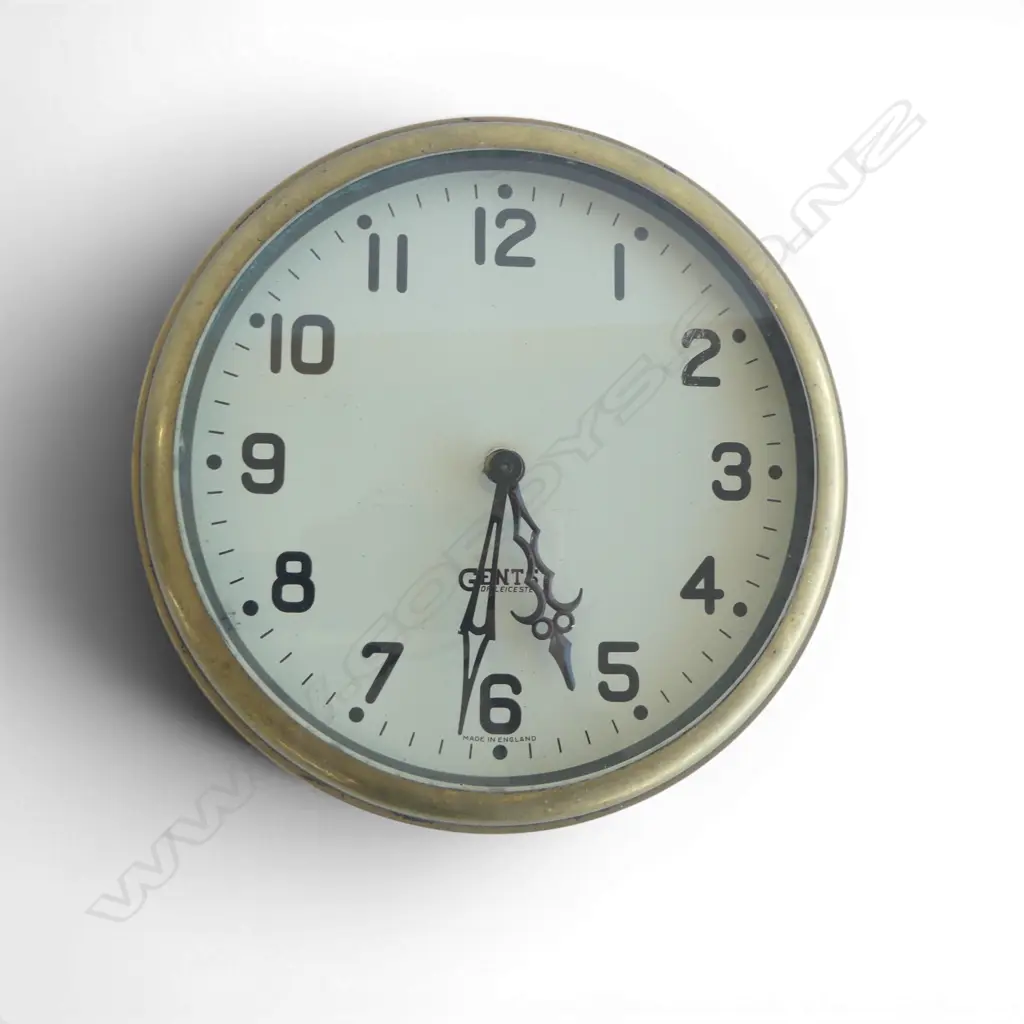 BRASS SHIPS CLOCK, GENTS OF LEICESTER 250mm dia Image 1++