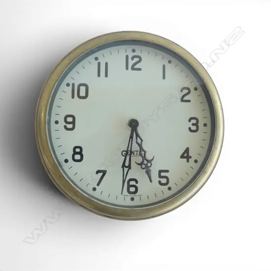 BRASS SHIPS CLOCK, GENTS OF LEICESTER 250mm dia