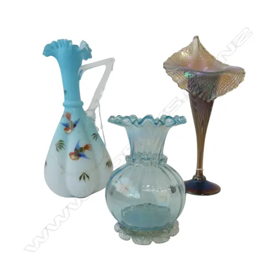 OKRA 'JACK IN THE PULPIT' 2002 VASE H.295mm + 2 PCES ART GLASS6