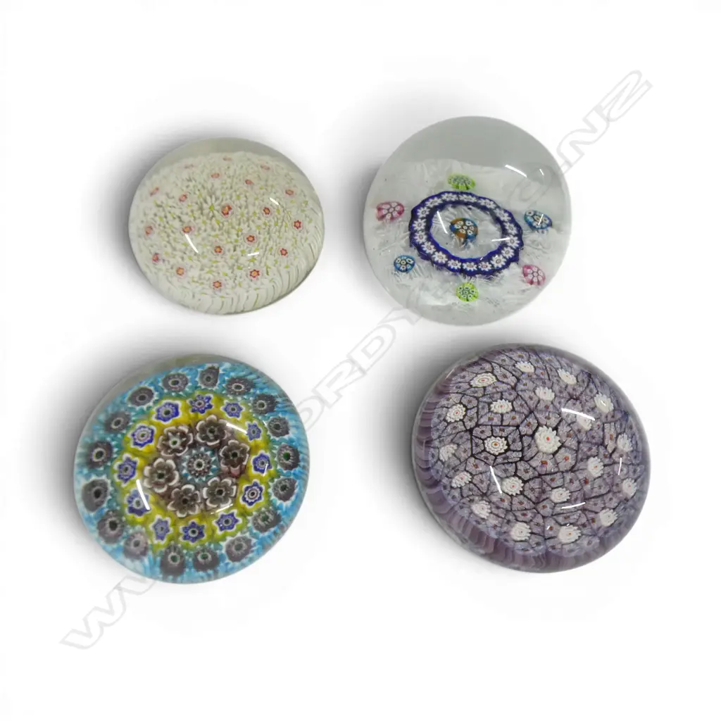4 ART GLASS PAPERWEIGHTS 75mm dia Image 1++