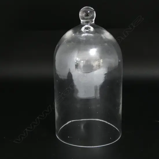 GLASS CLOCHE DOME knop handle to top. H.205mm.