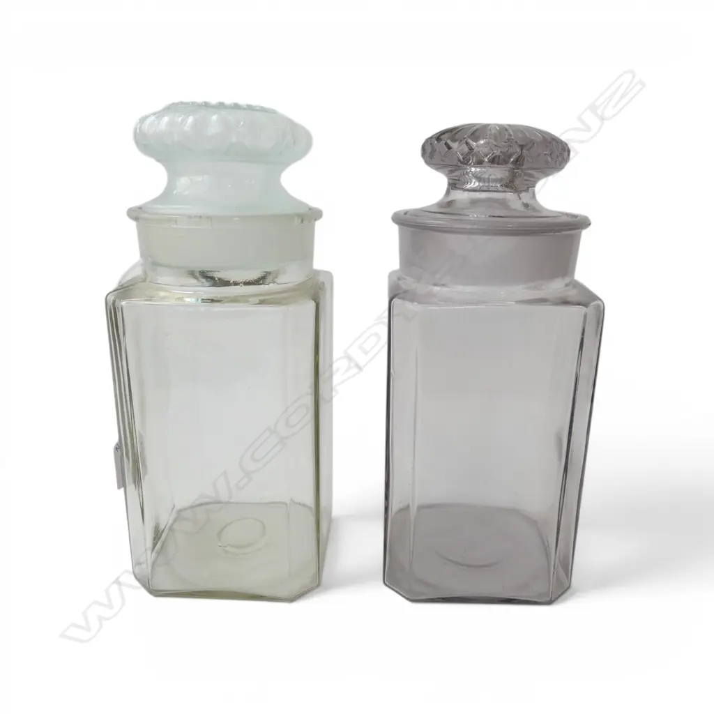 2 LIDDED GLASS CONTAINERS H.300mm Image 1++
