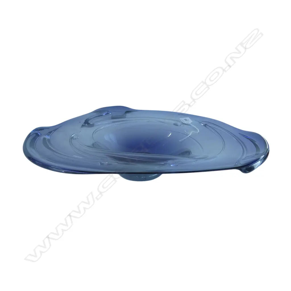 LARGE STUDIO GLASS FOOTED  PURPLE BOWL DIA450MM Image 1++