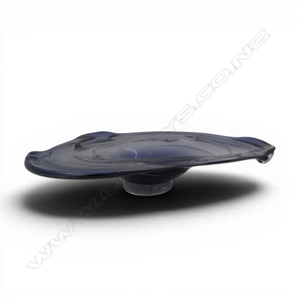 LARGE STUDIO GLASS FOOTED  PURPLE BOWL DIA450MM Image 1++