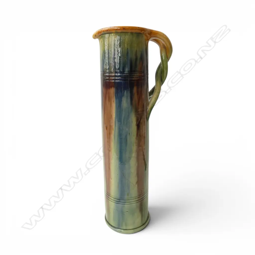BELGIAN ART NOUVEAU STUDIO POTTERY JUG H.400mm - HAIRLINE Image 1++