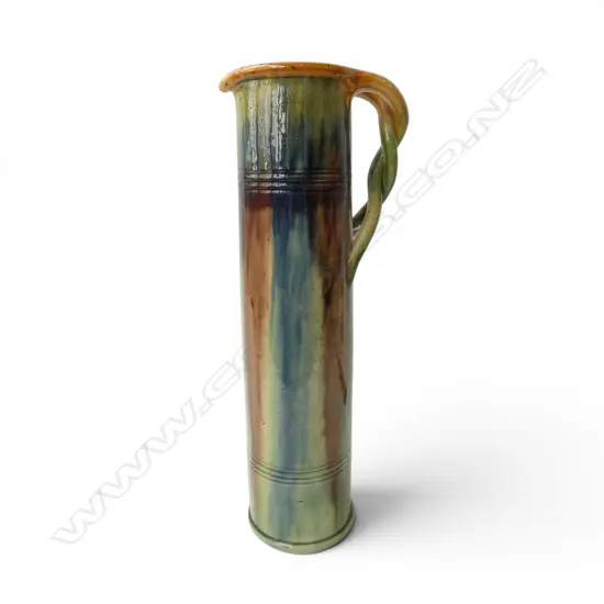 BELGIAN ART NOUVEAU STUDIO POTTERY JUG H.400mm - HAIRLINE