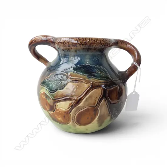 ANTIQUE ART POTTERY GLAZED VASE H.140mm