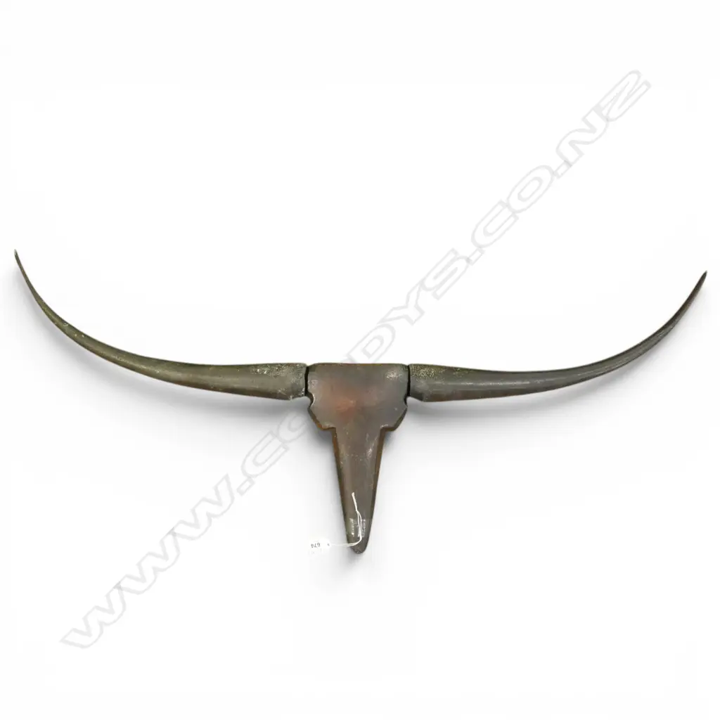 AGED BRONZE BULLOCK HEAD W.975mm Image 1++