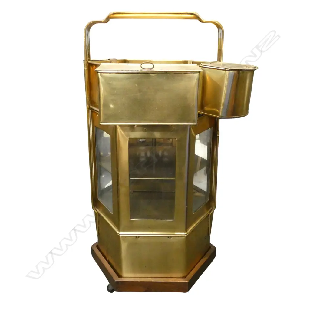 VINTAGE ORIENTAL BRASS NOODLE CART H.740mm Image 1++