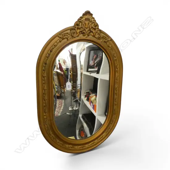 CONVEX MIRROR w. GOLD FRAME 690x430mm