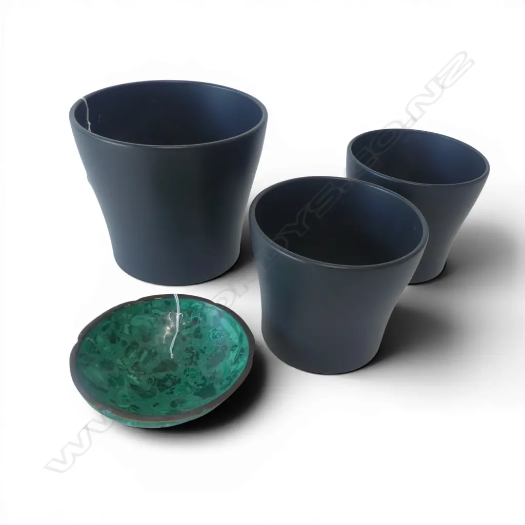 3 CACHE POTS + BOWL Dia.125mm Image 1++