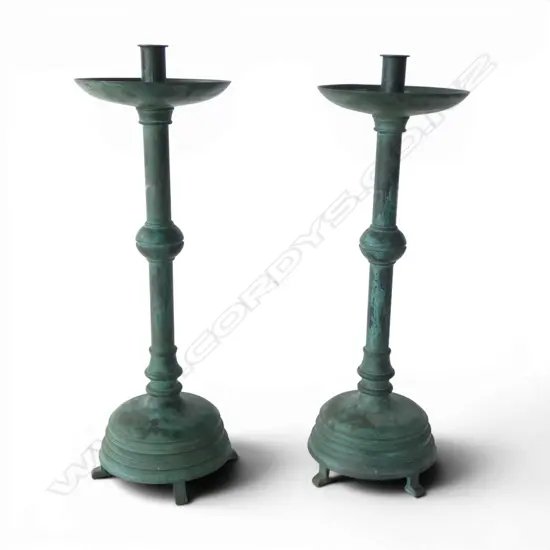 PR METAL CANDLESTICKS, VERDIGRIS FINISH H.450mm