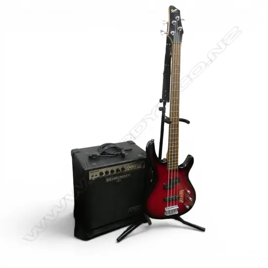 FENDER BASS + BEHRINGER AMP + STAND