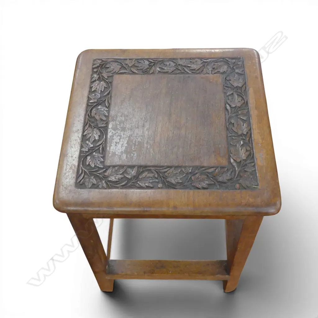 WOODEN STOOL H.315mm + BRASS VASE H.265mm Image 1++