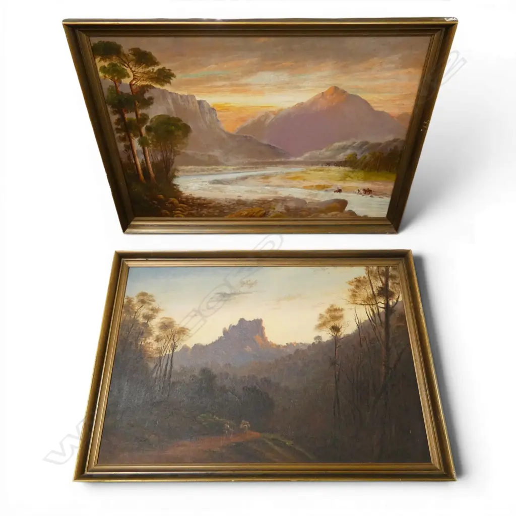 ARTISTS UNKNOWN, PAIR OF MOUNTAIN LANDSCAPES, OIL ON CANVAS & BOARD, 490 X 770mm (EACH) Image 1++