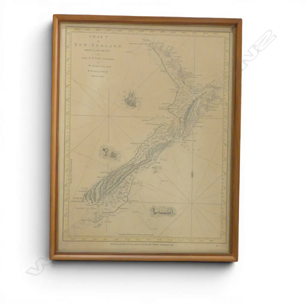 1960S REPRODUCTION COOKS NZ MAP 1774 H480 W370MM Image 1++