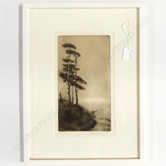 WILLIAM RAWSON (1965-1949 U.K.) DRYPOINT ETCHING 260 x 150mm