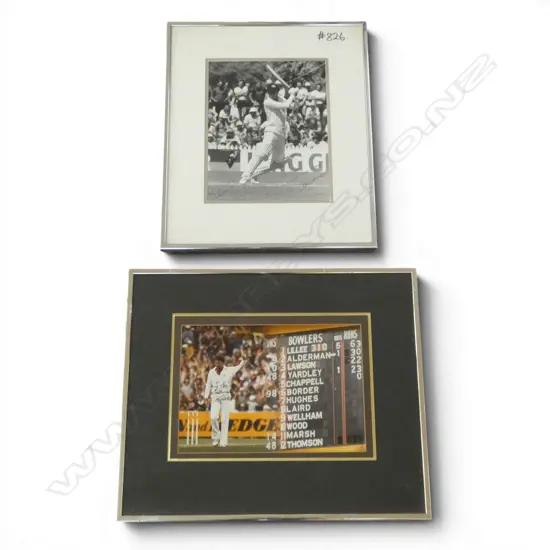 2 SIGNED vintage CRICKETING PHOTOS: Greg Chappell & Dennis Lillee