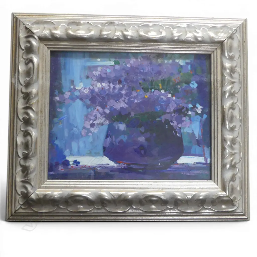 SIGNED FLORAL STILL LIFE, OIL ON BOARD 185x235mm Image 1++