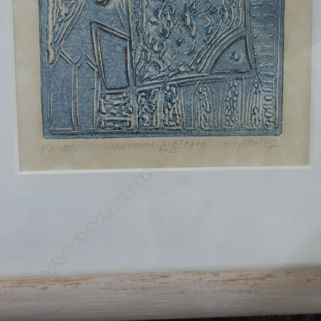 Henryk Szydlowski, Fish Eater & Neptunes Birthday, kuru cut prints,  125 x 100 & 170 x 95mm Image 1++