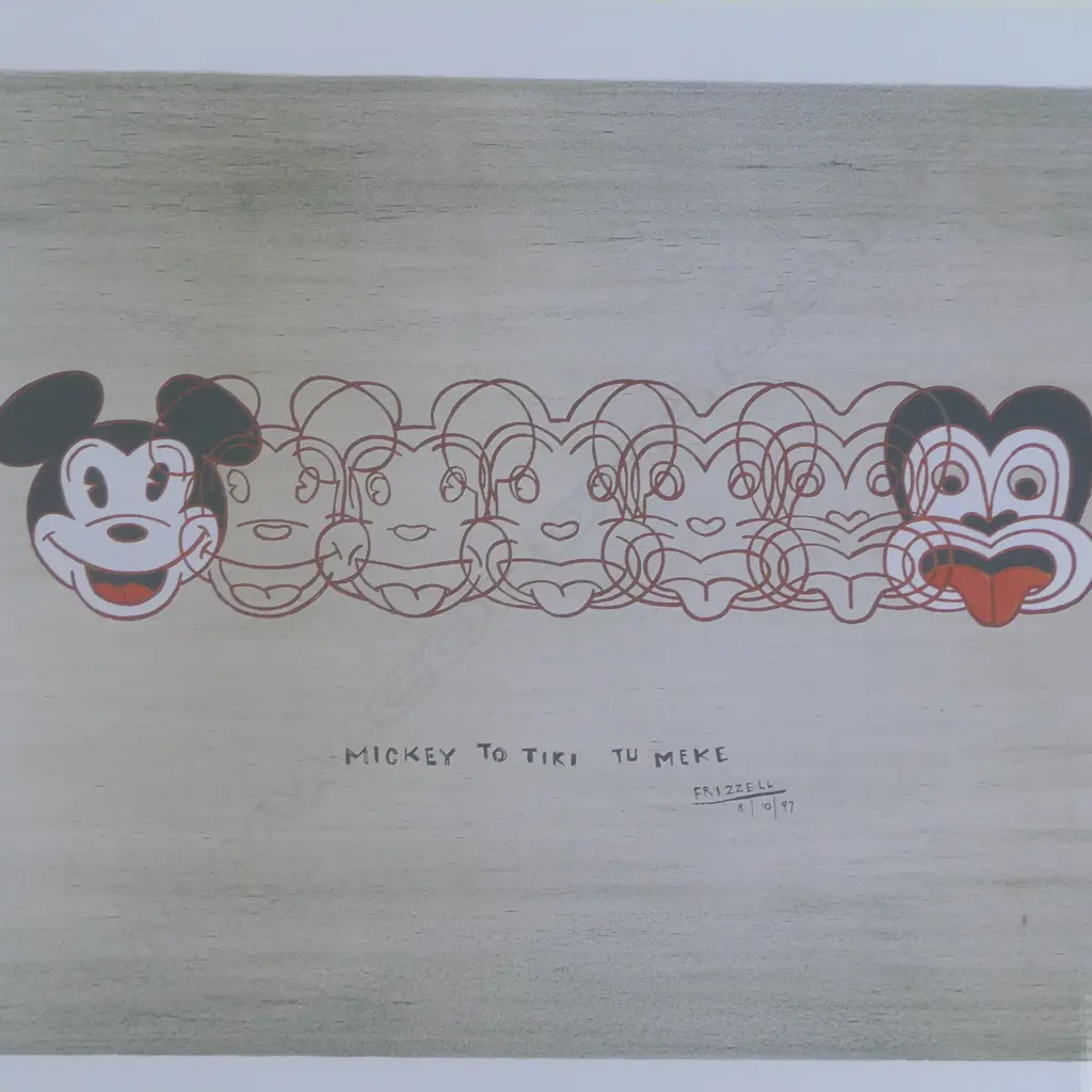 DICK FRIZZELL 'MICKEY TO TIKI' SIGNED IN THE PRINT 575x800mm Image 1++