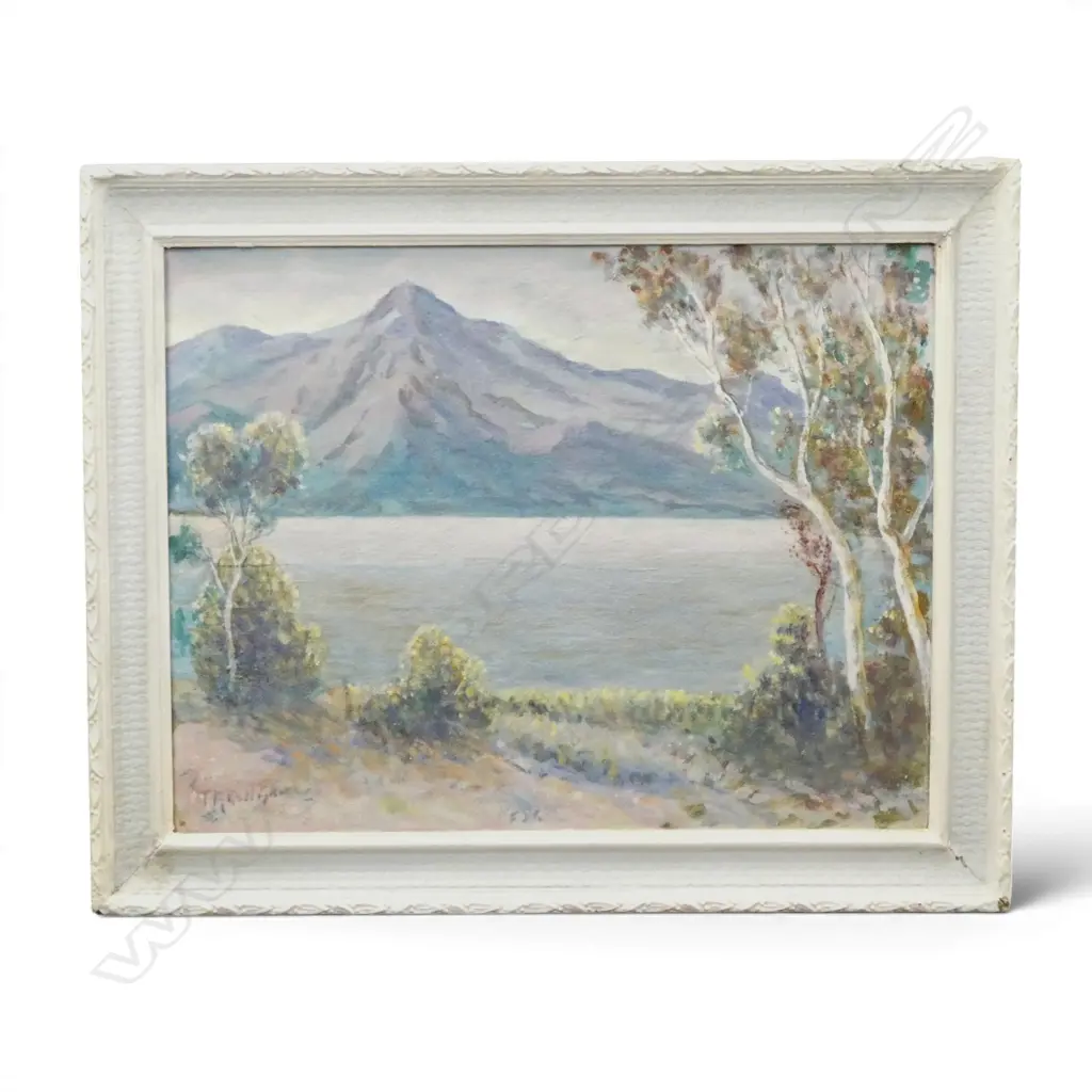 T. F. GALLAGHER, 'SUNRISE LAKE WAKATIPU' OIL ON BOARD 375x490mm Image 1++
