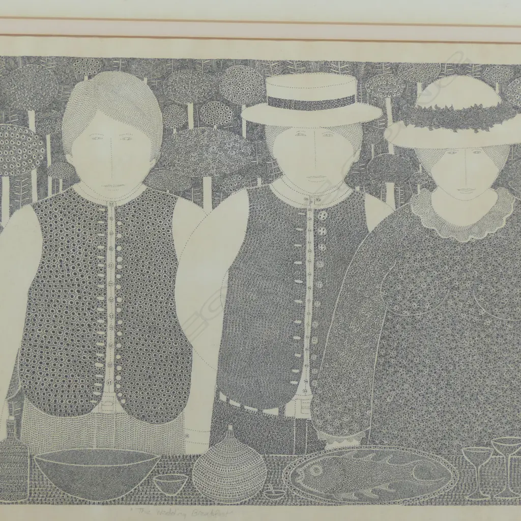 CYNTHIA JAFFE, THE WEDDING BREAKFAST, MONOCHROME PRINT, Ed. 18/350, 370x640mm Image 1++