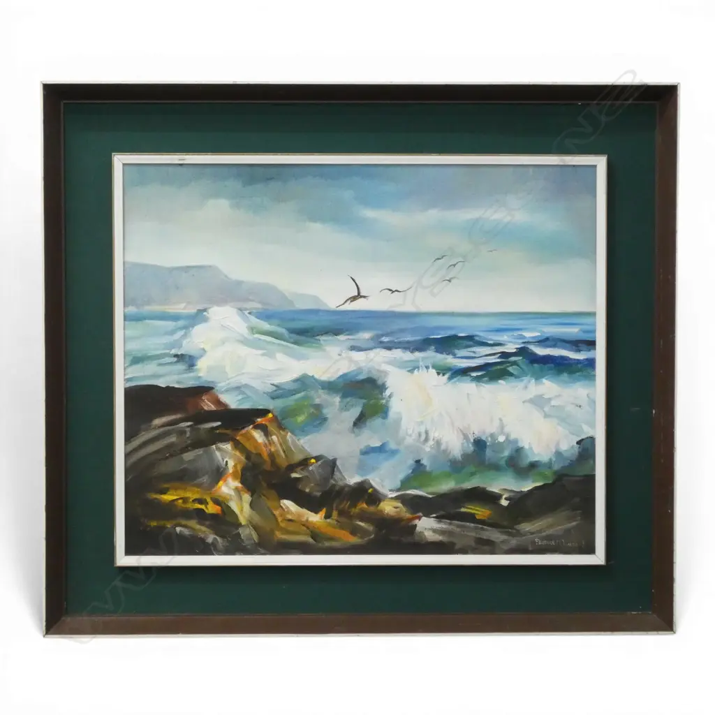 FLORENCE LUXFORD, SEASCAPE, OIL ON BOARD, 500x600mm Image 1++