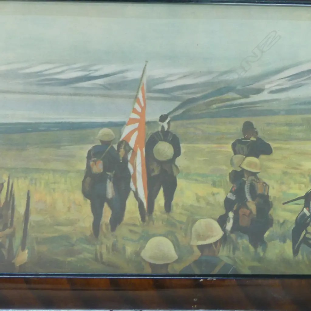 SET 3 JAPANESE WWII ARTIST & PHOTO PRINTS in matching frames largest 265 x 360mm Image 1++
