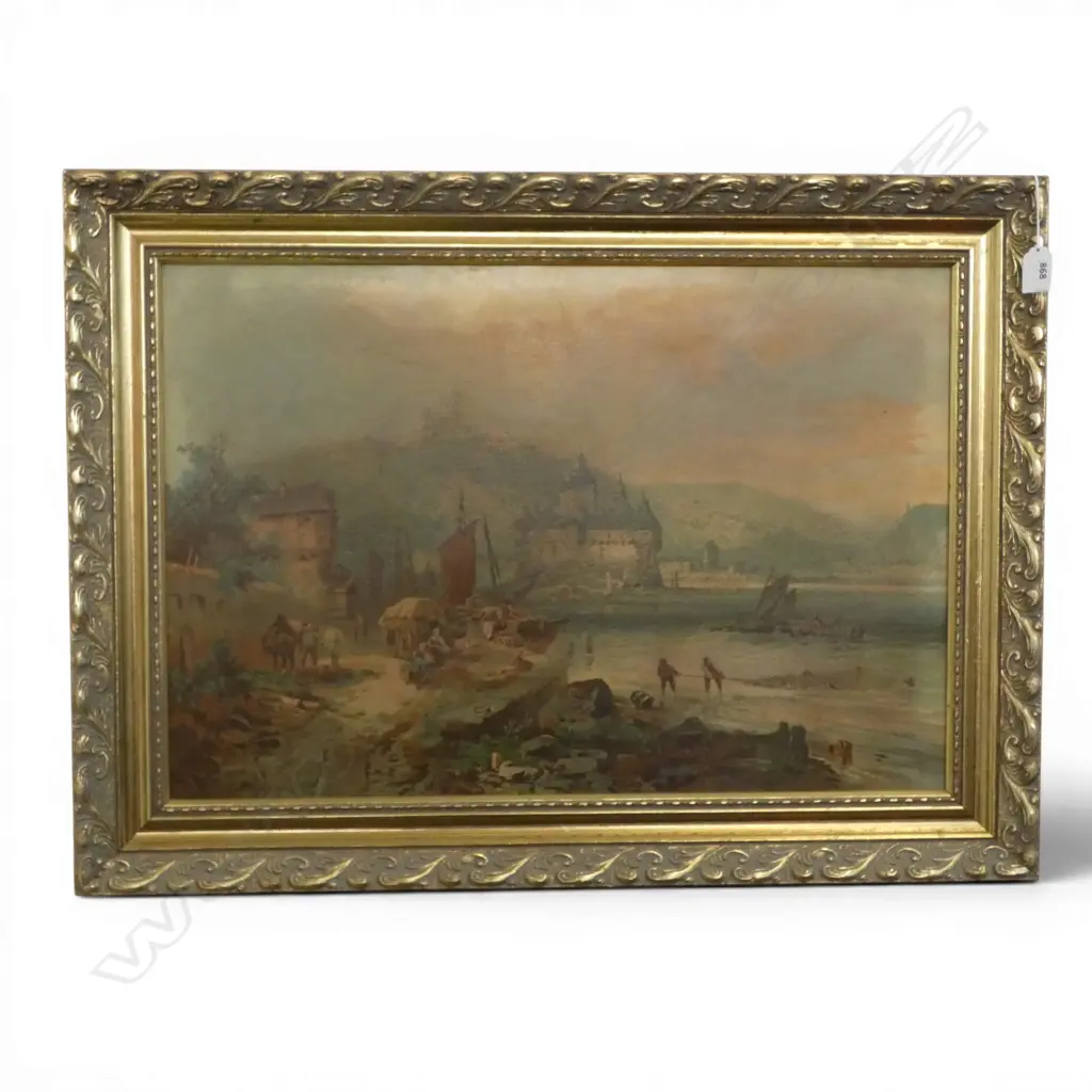 EUROPEAN LANDSCAPE PRINT IN GILT FRAME 415x610mm Image 1++
