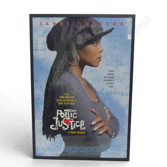 'POETIC JUSTICE' JANET JACKSON FRAMED ONE SHEET MOVIE POSTER 1993 COLUMBIA PICTURES 1000 X 670MM