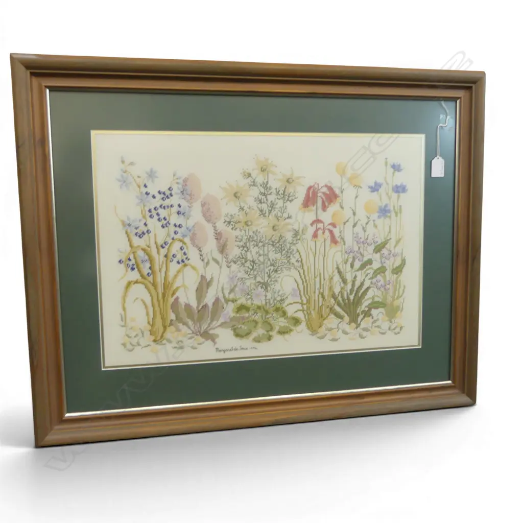 FRAMED FLORAL TAPESTRY H380 W570MM Image 1++